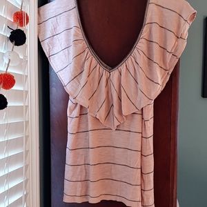 Soft pink off shoulder ruffle shirt